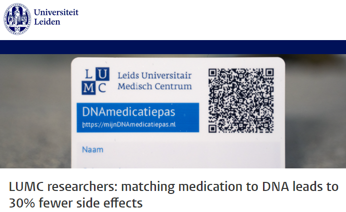 Medication adjustments in 1 in 3 patients as a result of pharmacogenetic determinations